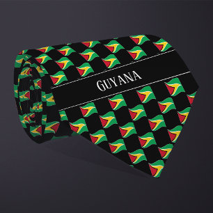 Wavy Guyana Flag Pattern Krawatte