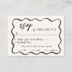 Wavy Hand Drawn Scribble Squiggle UAWG Wedding Begleitkarte