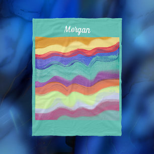 Wavy Horizontal Stripes, Abstrakte Kunst, Skriptna Fleecedecke