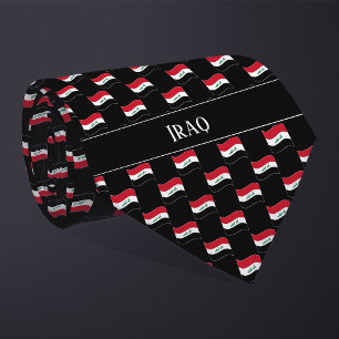 Wavy Iraq Flag Pattern Krawatte