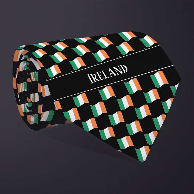 Wavy Ireland Flag Pattern Krawatte (Von Creator hochgeladen)