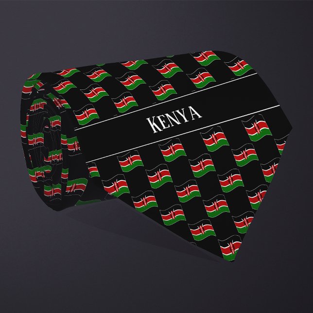 Wavy Kenya Flag Pattern Krawatte (Von Creator hochgeladen)