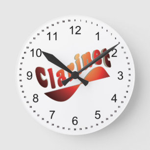 Wavy Klarinette Runde Wanduhr