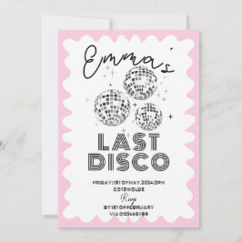 Wavy Last Disco Junggeselinnen-Abschied Hen Itiner Einladung