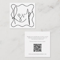 Wavy Line Border Script QR Code Wedding RSVP