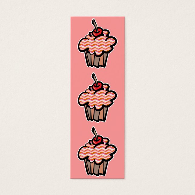 Wavy Line cupcake Lesezeichen (Vorderseite)