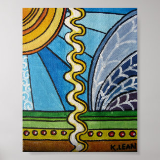 Wavy Line Scene Print Poster