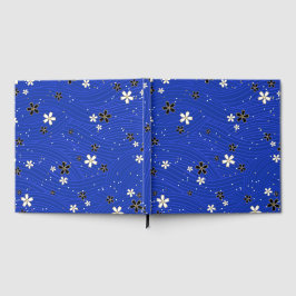  Wavy lines, adorned with black and white flowers Gästebuch