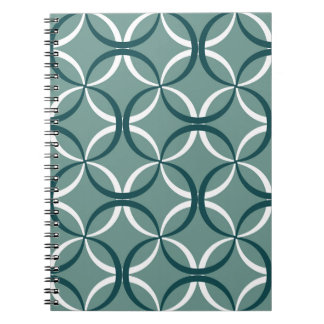 Wavy Lines Green Seamless Muster Notizblock