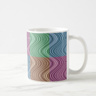 Wavy Lines in blau/braun/grün/Lila Tasse