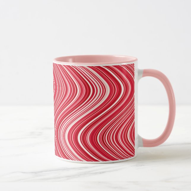 Wavy Lines in Rot und Weiß Tasse (Rechts)