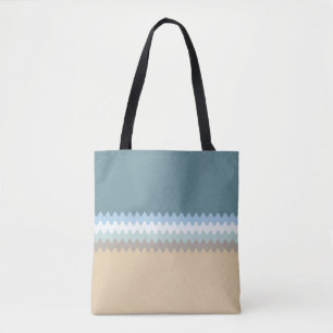 Wavy Lines - Light Brown/Sand/Beige/Türkis/Blau