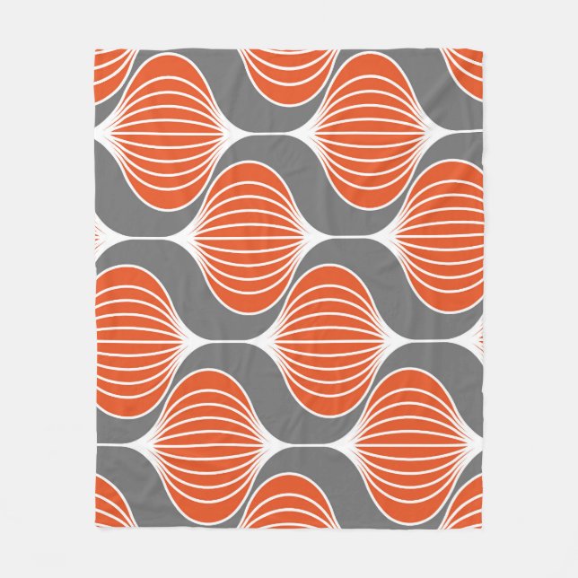 Wavy Linien: geometrisches Vintages Muster. Fleecedecke (Vorderseite)