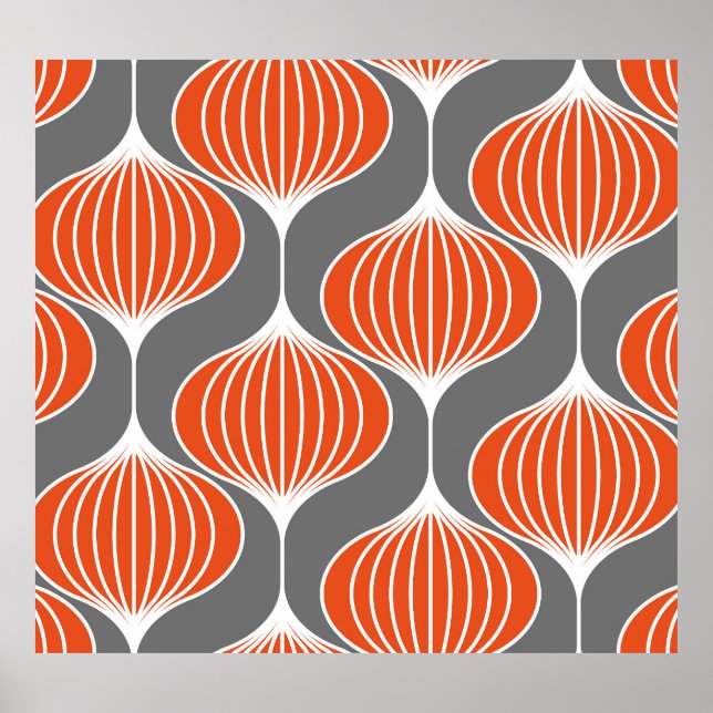 Wavy Linien: geometrisches Vintages Muster. Poster (Vorne)