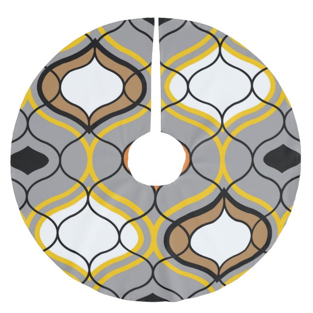 Wavy Linien, nahtlos geometrisches Muster. Polyester Weihnachtsbaumdecke (Vorderseite)