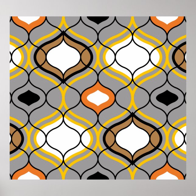 Wavy Linien, nahtlos geometrisches Muster. Poster (Vorne)