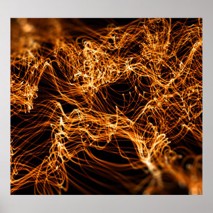 Wavy Linien, runde Teilchen, Stringtheorie. Poster