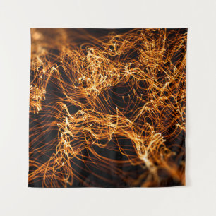 Wavy Linien, runde Teilchen, Stringtheorie. Wandteppich