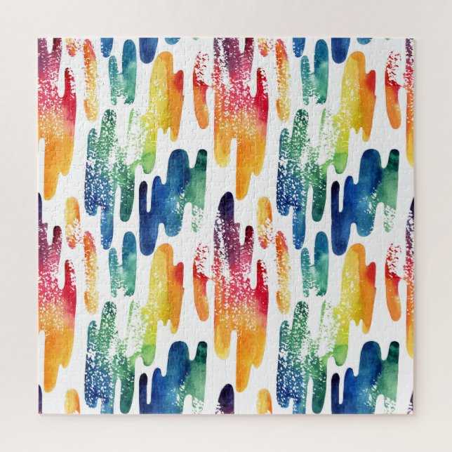 Wavy Liquid: Moderne Abstrakte Wasserfarbe. Puzzle (Vertikal)