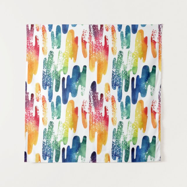 Wavy Liquid: Moderne Abstrakte Wasserfarbe. Wandteppich (Vorderseite)