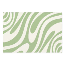 Wavy Loops Retro-Abstraktes Muster in Light Sage