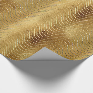 Wavy Luxury Gold Glitzer Curses Geschenkpapier