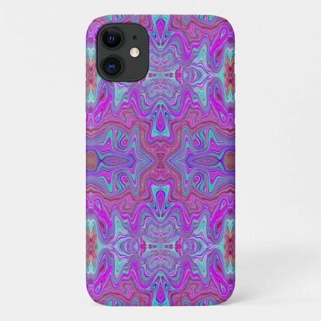 Wavy Magenta und Blue Trippy Marble Muster Case-Mate iPhone Hülle (Rückseite)