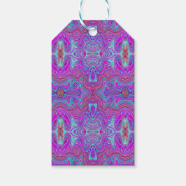 Wavy Magenta und Blue Trippy Marble Muster Geschenkanhänger