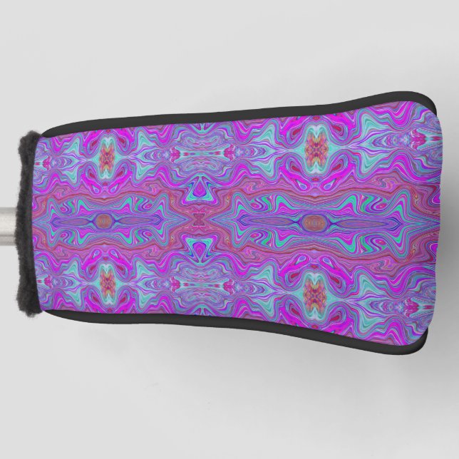 Wavy Magenta und Blue Trippy Marble Muster Golf Headcover (Vorderseite)