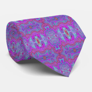 Wavy Magenta und Blue Trippy Marble Muster Krawatte