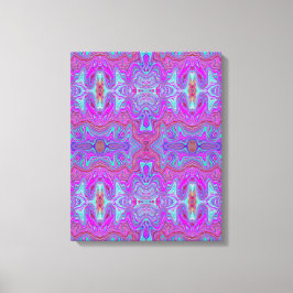 Wavy Magenta und Blue Trippy Marble Muster Leinwanddruck