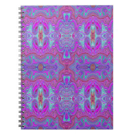 Wavy Magenta und Blue Trippy Marble Muster Notizblock