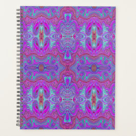 Wavy Magenta und Blue Trippy Marble Muster Planer