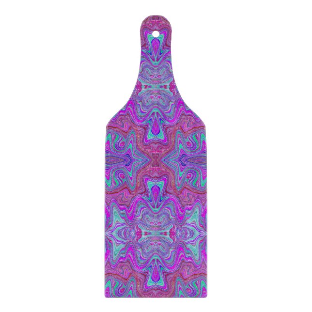 Wavy Magenta und Blue Trippy Marble Muster Schneidebrett (Vorderseite)