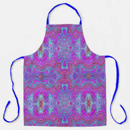 Wavy Magenta und Blue Trippy Marble Muster Schürze