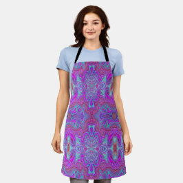 Wavy Magenta und Blue Trippy Marble Muster Schürze