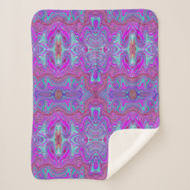 Wavy Magenta und Blue Trippy Marble Muster Sherpadecke
