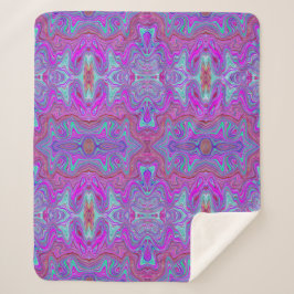 Wavy Magenta und Blue Trippy Marble Muster Sherpadecke
