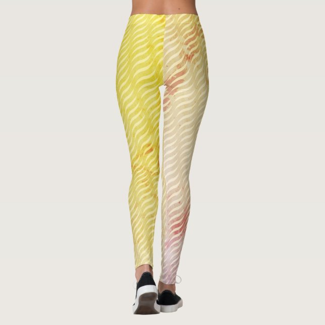 Wavy Magical Dust GreenLeaf Linien Nahtloses Muste Leggings (Rückseite)