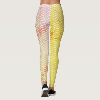 Wavy Magical Gold GreenLeaf Linien Nahtloses Muste Leggings
