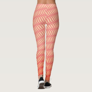 Wavy Magical Inclated Rose Lines Nahtloses Muster Leggings