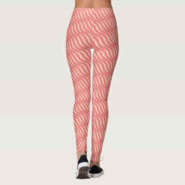 Wavy Magical Inclated Rose Lines Nahtloses Muster Leggings