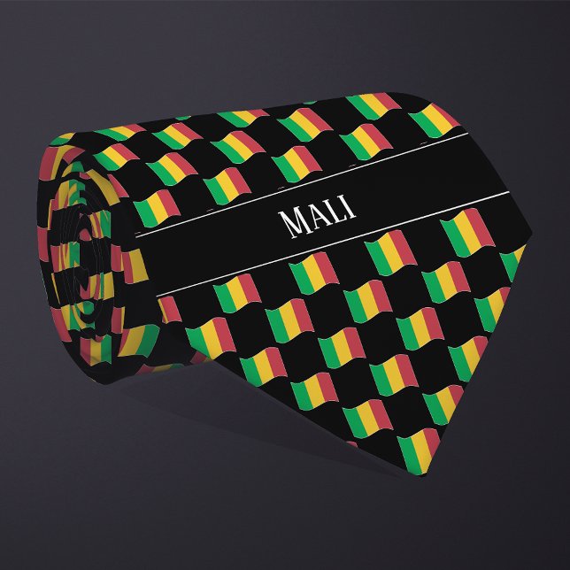 Wavy Mali Flag Pattern Krawatte (Von Creator hochgeladen)