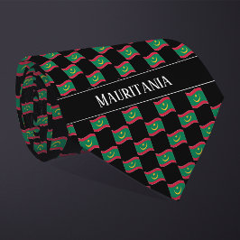 Wavy Mauritania Flag Pattern Krawatte