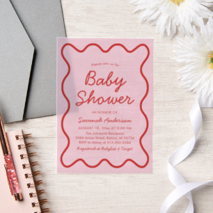 Wavy moderne, kurvenreiche Retro Rosa und Red Baby