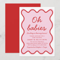 Wavy moderne, kurvenreiche Retro Rosa und Red Baby