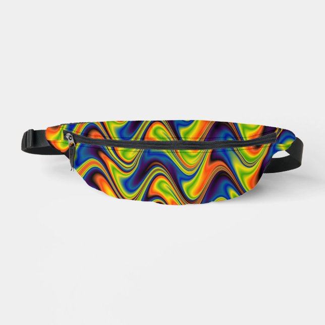 Wavy Multicolor Abstrakt Bauchtasche (Vorderseite)