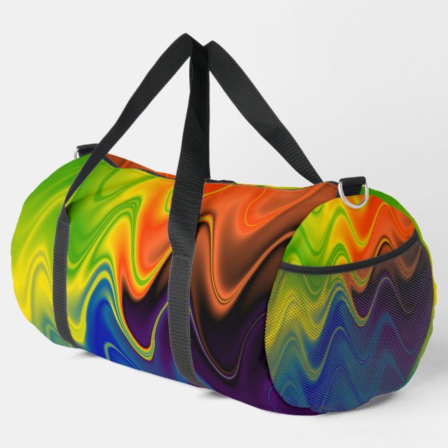 Wavy Multicolor Abstrakt Duffle Bag (Rechte Ecke)