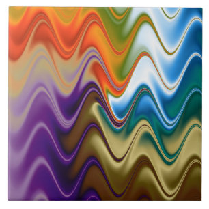Wavy Multicolor Abstrakt Fliese