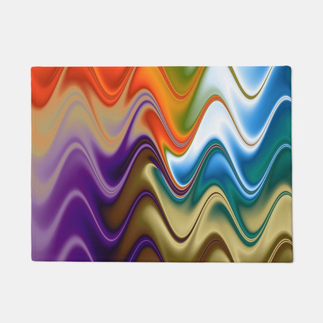 Wavy Multicolor Abstrakt Fußmatte (Vorderseite)